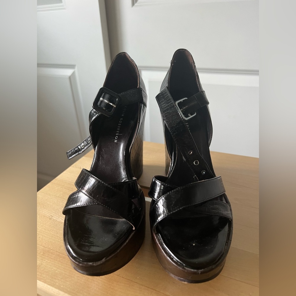 Vintage Colin Robertson Leather Wedge Sandals - Picture 12 of 12